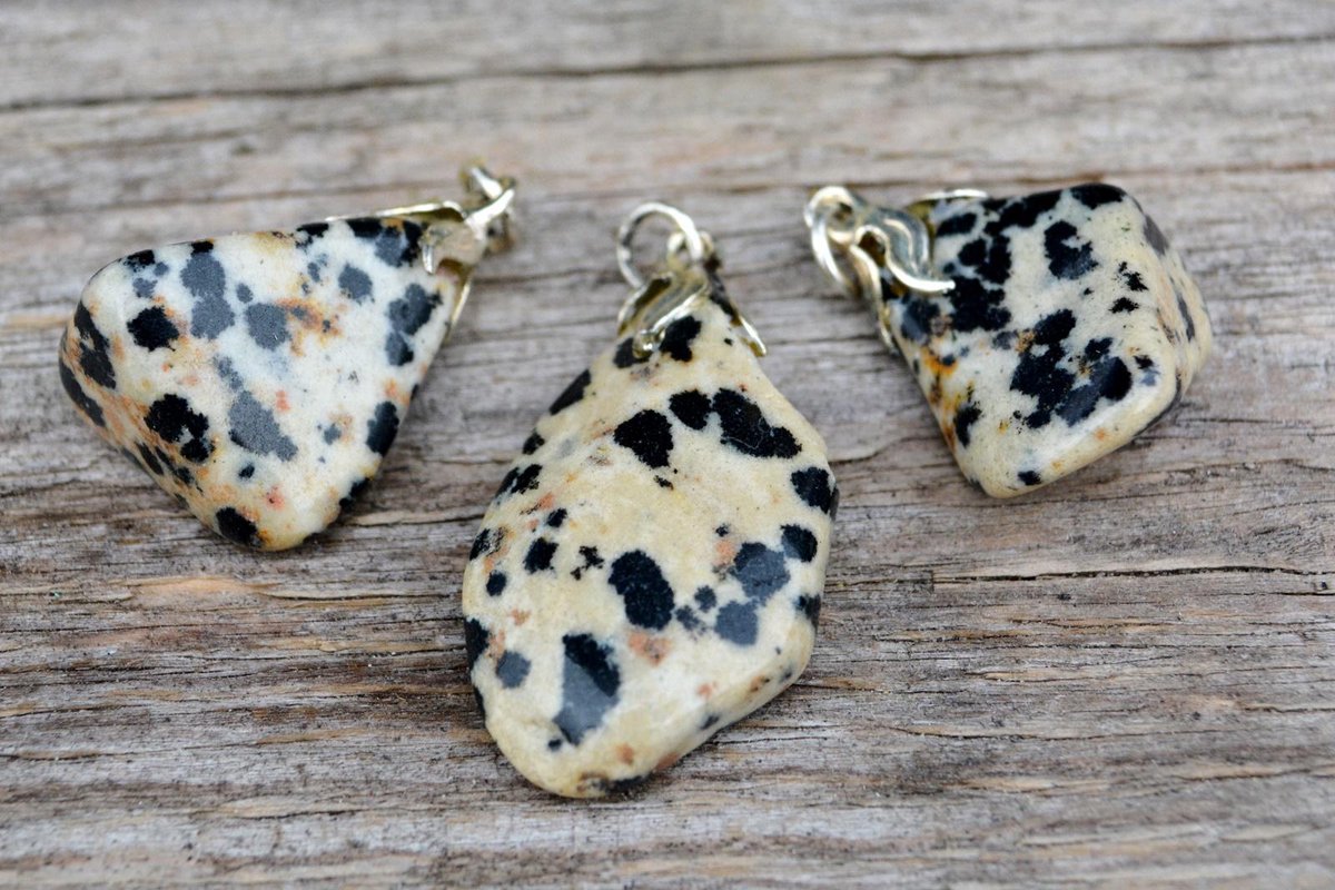 Edelsteen Jaspis dalmatiër hanger